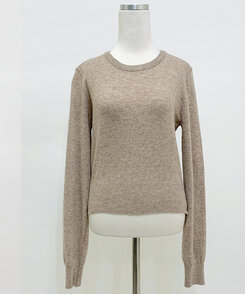 【ラウンドネック/Vネック 形別】スリムウエストリブニット9色