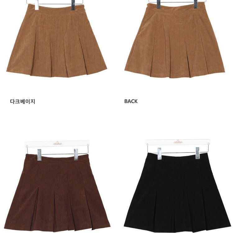 コーデュロイボックスプリーツAラインパンツインミニスカート｜ミニ