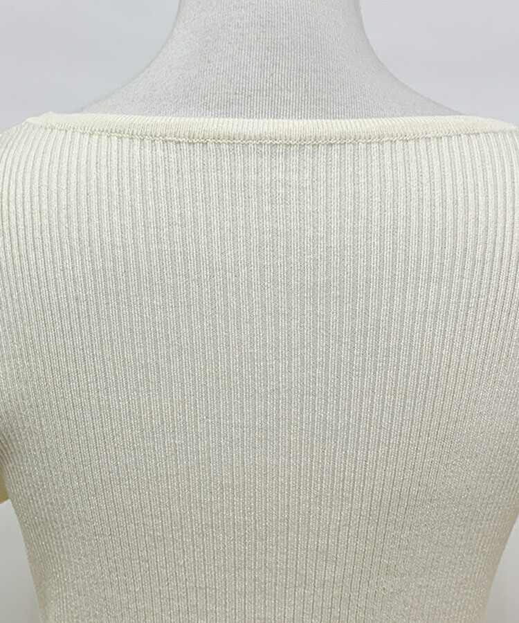 パールボタンレーススリーブカーディガン