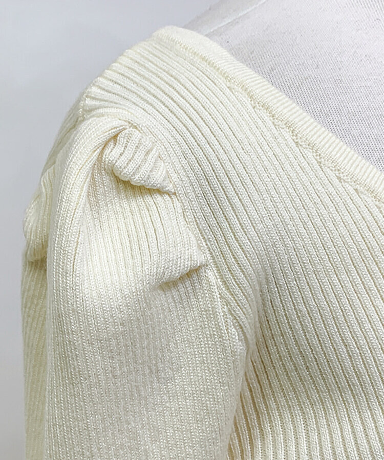 パールボタンレーススリーブカーディガン