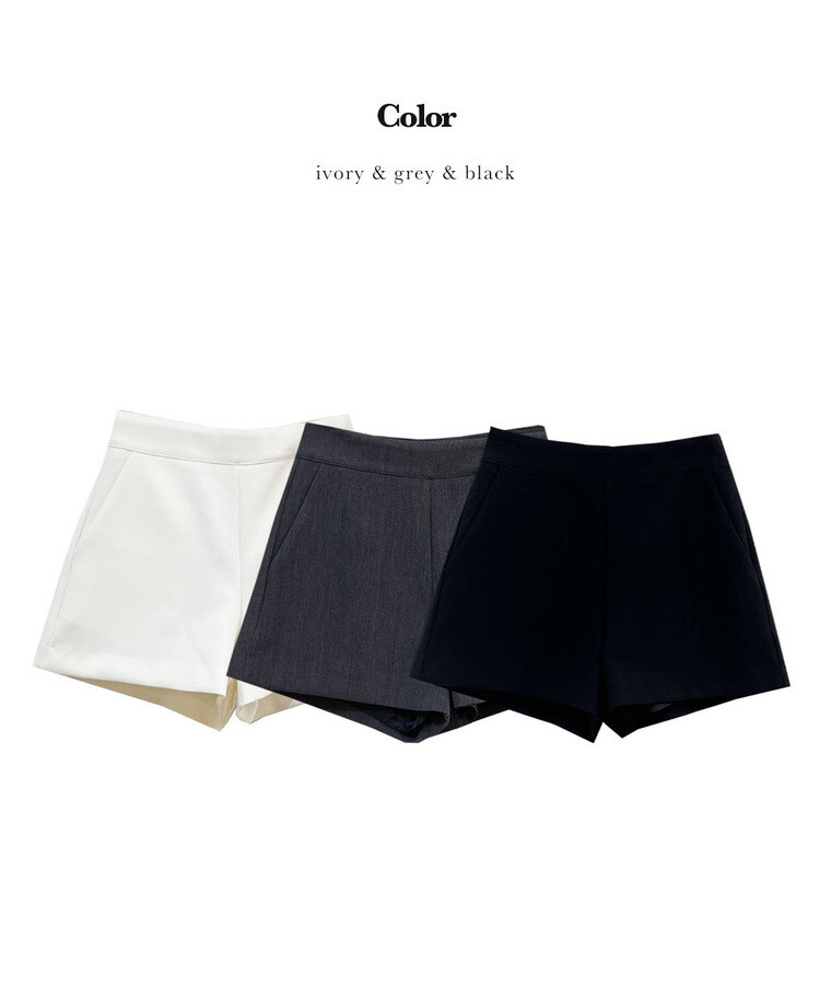 ハイウエストショートパンツスラックス