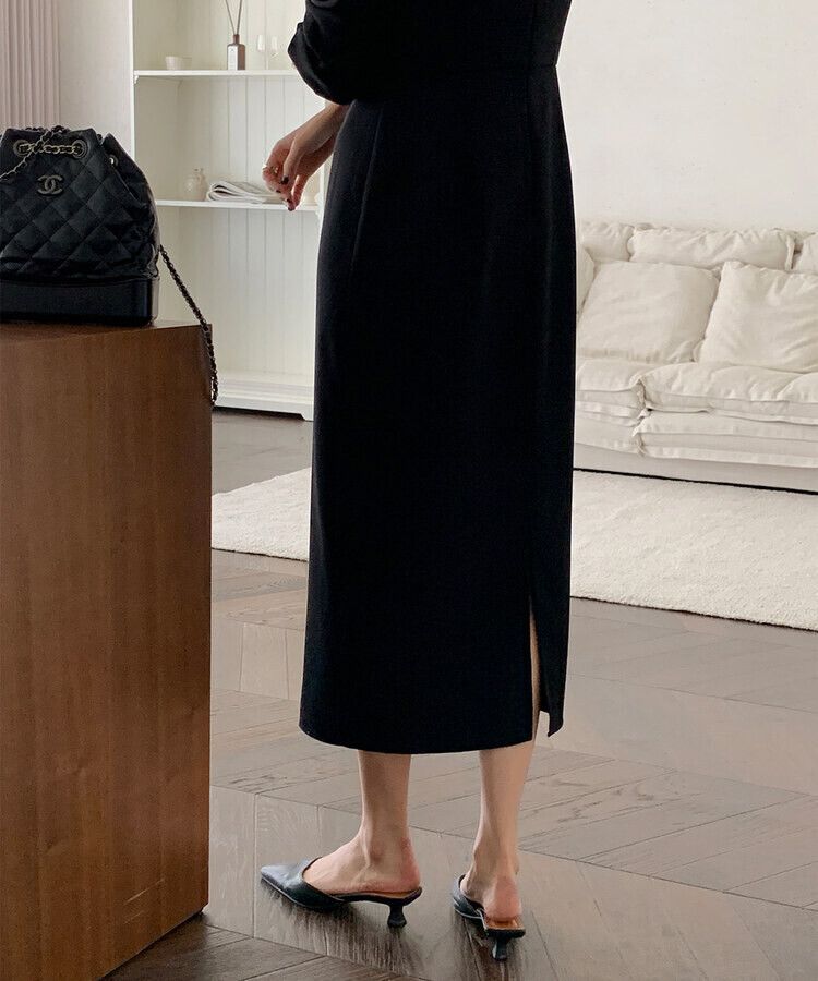 フォーマルボートネックロングワンピース｜ロングワンピース｜韓国