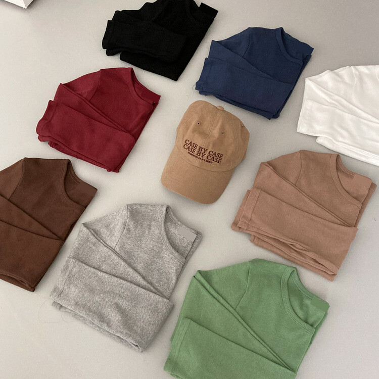 기장감좋은 투썸 밑단 굴림 긴팔 티셔츠