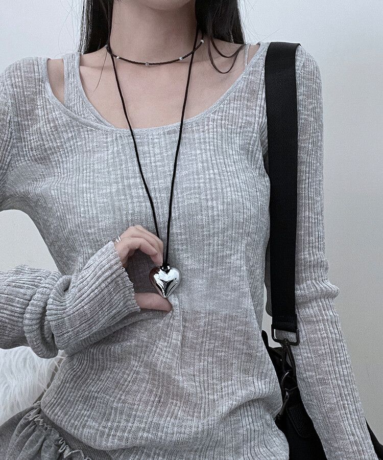 SAC3576 ハートペンダントロングネックレス ネックレス - CCOMENG
