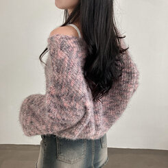 グラデーションボカシミックスルーズフィットニット6色｜ニット