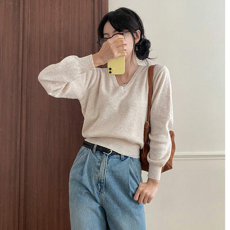 超美品COGTHEBIGSMOKE グレー ニット バルーンスリーブ tw00012.jpg