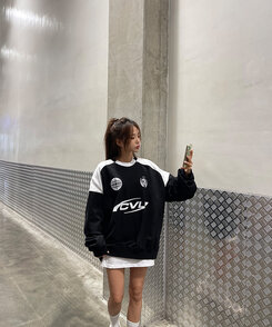 ユニフォームプリントカジュアルルーズスウェット｜スウェット｜韓国