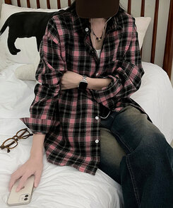 Paloma wool Malvo ロゴシャツ ピンクチェック Paloma wool Malvo ロゴ