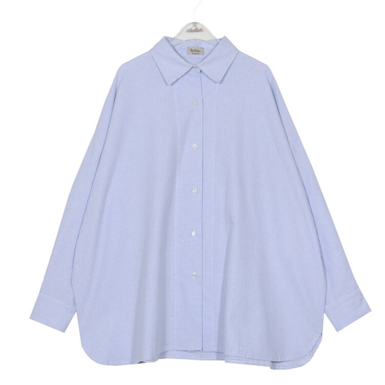 オックスフォードストライプビッグシルエットシャツ｜シャツ
