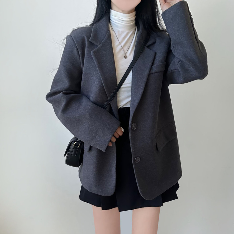 feelings 韓国　ウールジャケット ツーボタンルーズフィットウールジャケット｜ジャケット｜韓国