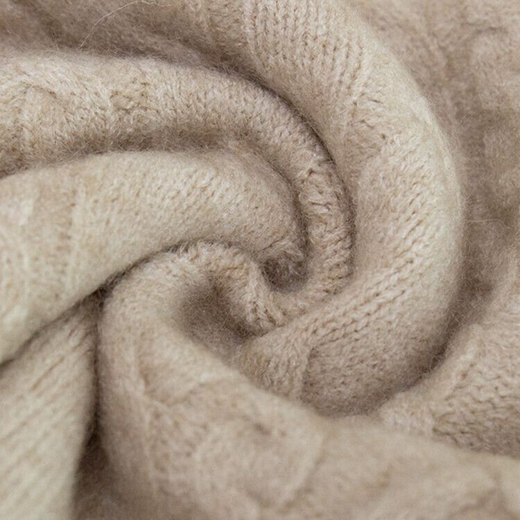 スクエアネックバルーンスリーブケーブルニット6色