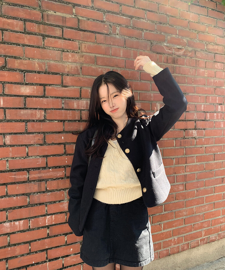 ゴールドボタンショートジャケット｜ジャケット｜韓国