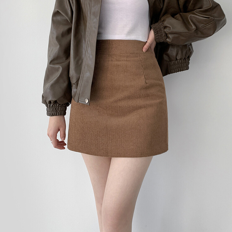 コーデュロイHラインバンディングミニスカート｜ミニスカート