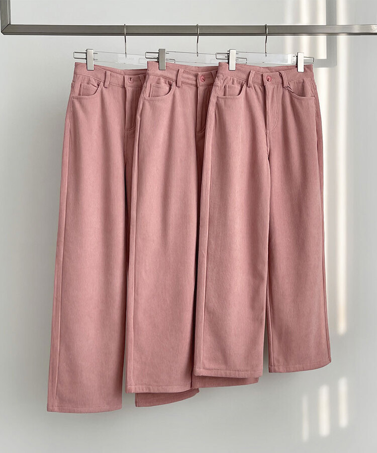 2XL골덴 코듀로이 벨로아 융털기모 롱와이드 팬츠