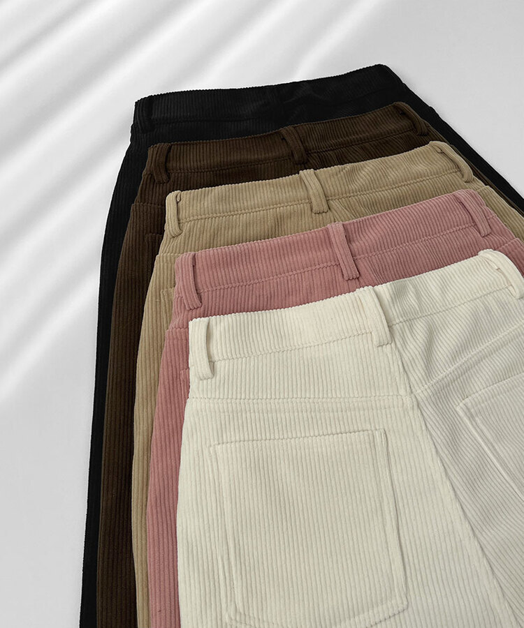 2XL골덴 코듀로이 벨로아 융털기모 롱와이드 팬츠