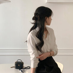 リンクルフリークロップドブラウス Ivory