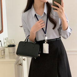 リンクルフリークロップドブラウス SkyBlue