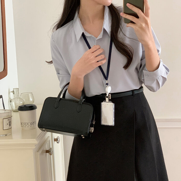 リンクルフリークロップドブラウス SkyBlue