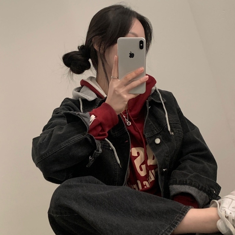 대디 오버핏 남녀공용 빅사이즈 후드 데님 청자켓 3color 흑청