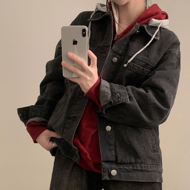 대디 오버핏 남녀공용 빅사이즈 후드 데님 청자켓 3color 흑청