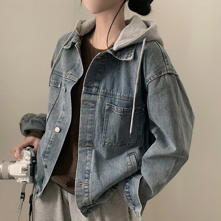 대디 오버핏 남녀공용 빅사이즈 후드 데님 청자켓 3color 연청