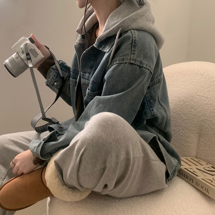 대디 오버핏 남녀공용 빅사이즈 후드 데님 청자켓 3color 연청