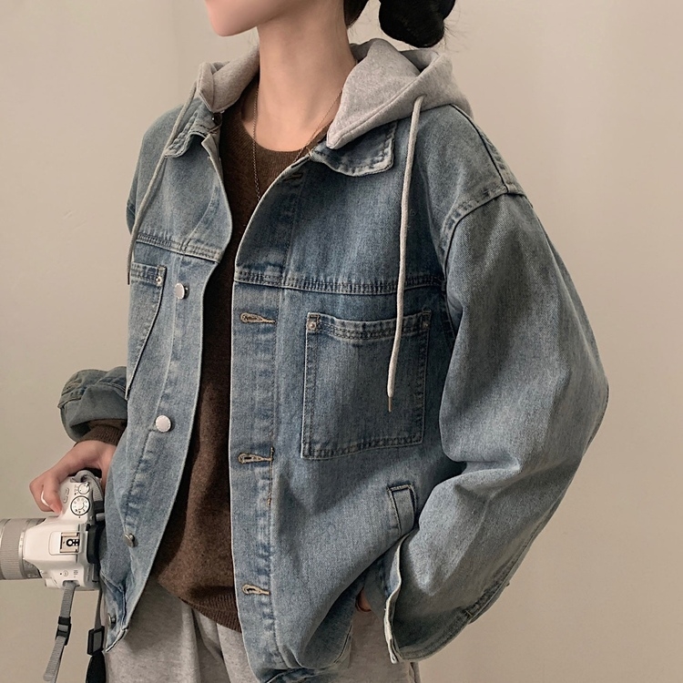 대디 오버핏 남녀공용 빅사이즈 후드 데님 청자켓 3color 연청