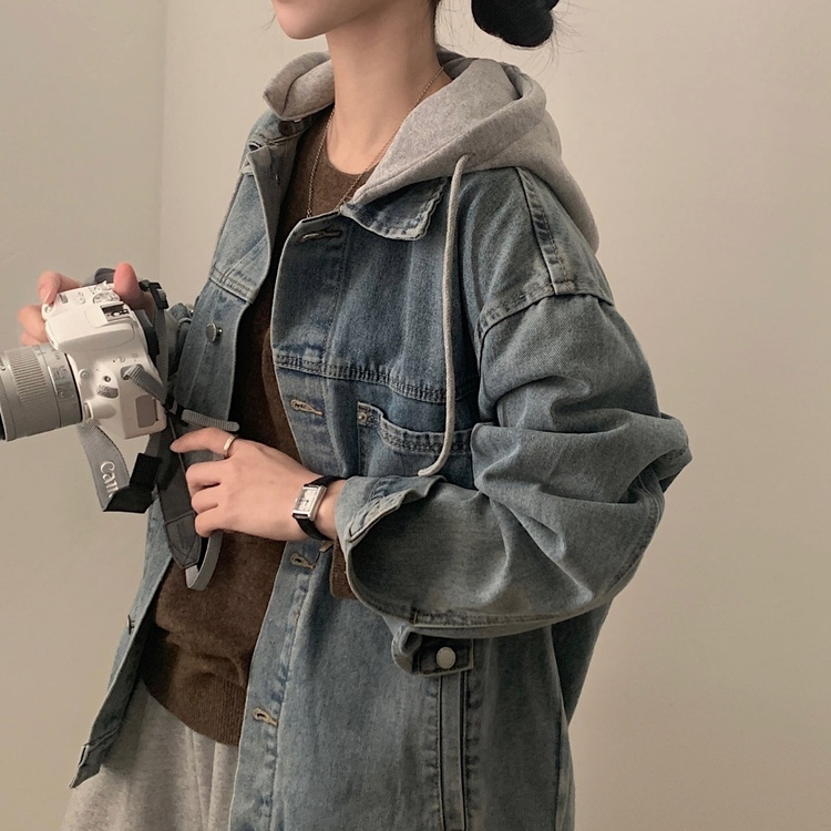 대디 오버핏 남녀공용 빅사이즈 후드 데님 청자켓 3color 연청