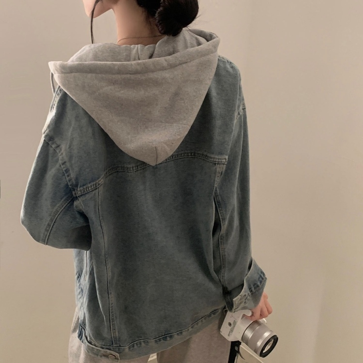 대디 오버핏 남녀공용 빅사이즈 후드 데님 청자켓 3color 연청