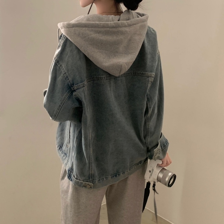 대디 오버핏 남녀공용 빅사이즈 후드 데님 청자켓 3color 연청