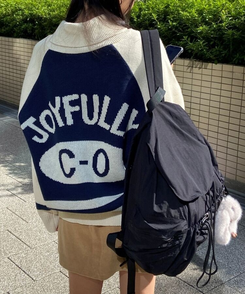 ストリングナイロンバケットバックパック5色 ブラック