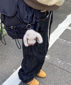 ストリングナイロンバケットバックパック5色 ブラック