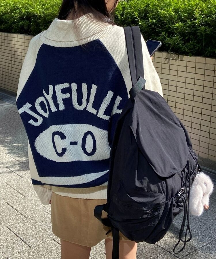 ストリングナイロンバケットバックパック5色 ブラック