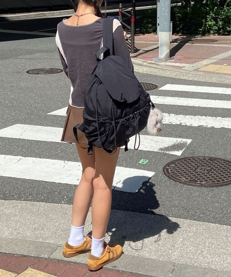 ストリングナイロンバケットバックパック5色 ブラック