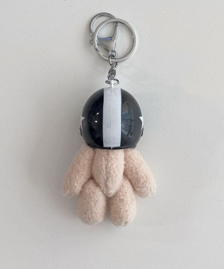 ファッション雑貨 ヘルメットベアのぬいぐるみキーリングキーホルダー