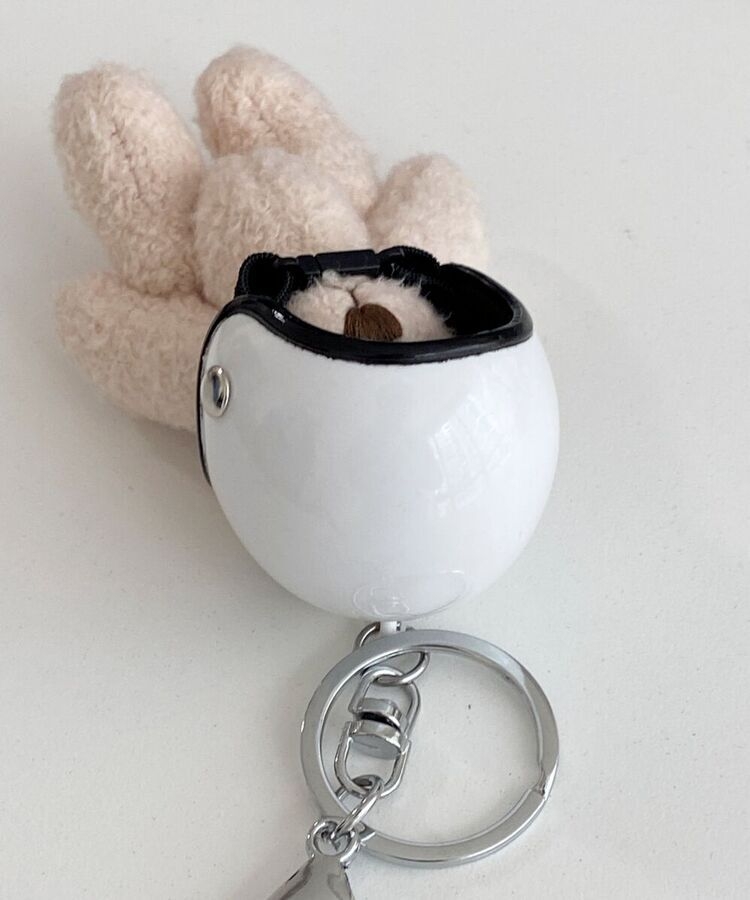 ファッション雑貨 ヘルメットベアのぬいぐるみキーリングキーホルダー