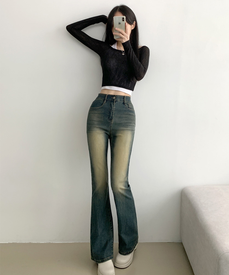 디서 히든밴딩 워싱 Y2K 부츠컷 데님팬츠 빈티지