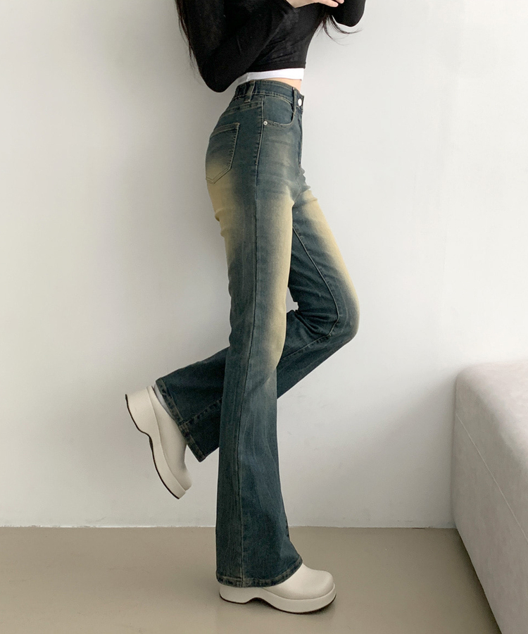 디서 히든밴딩 워싱 Y2K 부츠컷 데님팬츠 빈티지