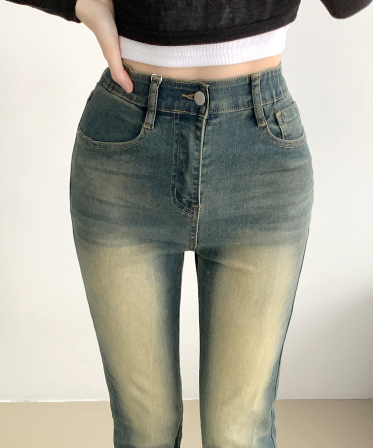 디서 히든밴딩 워싱 Y2K 부츠컷 데님팬츠 빈티지