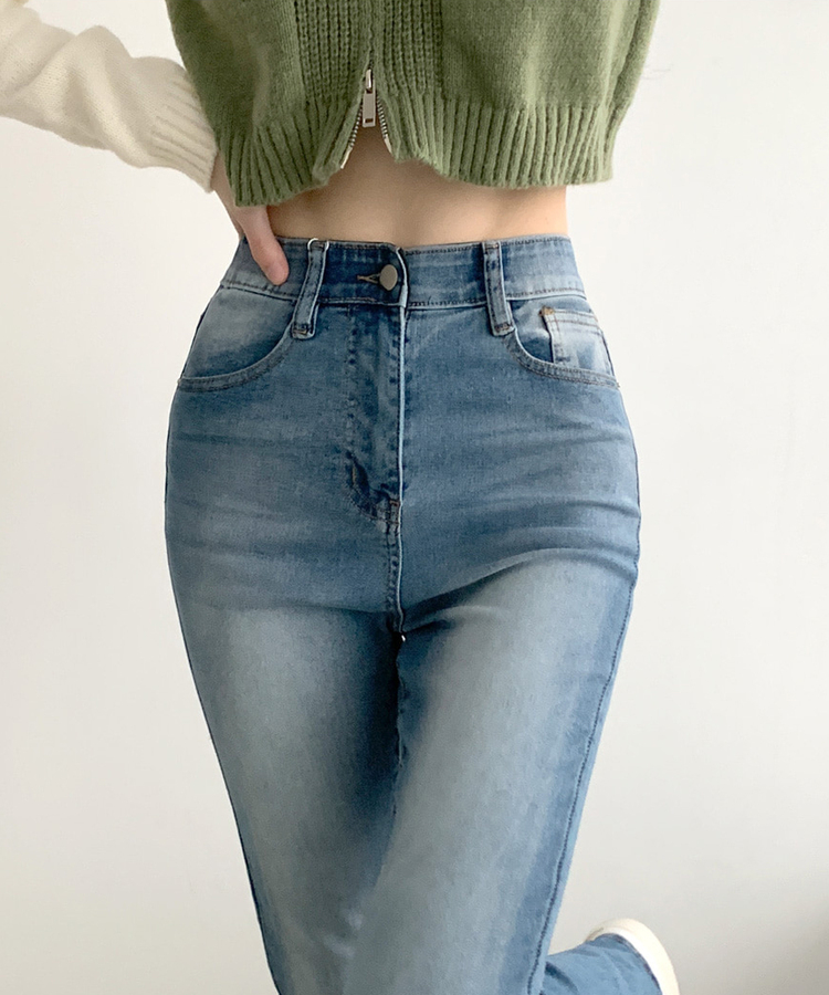 디서 히든밴딩 워싱 Y2K 부츠컷 데님팬츠 중청