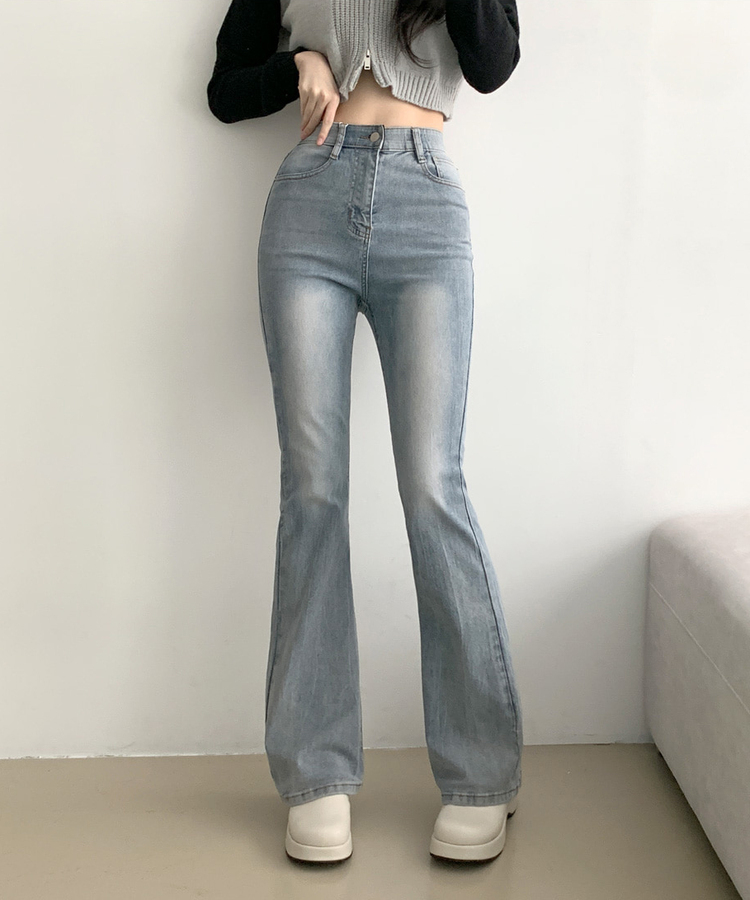 디서 히든밴딩 워싱 Y2K 부츠컷 데님팬츠 연청