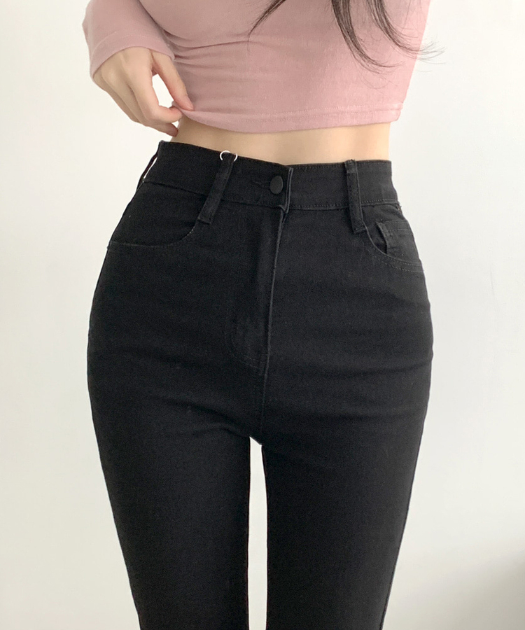 디서 히든밴딩 워싱 Y2K 부츠컷 데님팬츠 블랙