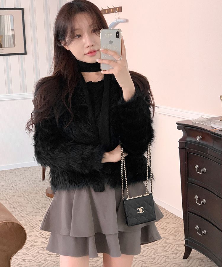 YOKO CHAN ティアードミニスカート ブラック　ティアード　フレア YOKO CHAN ティアードミニスカート ブラック ティアード フレア