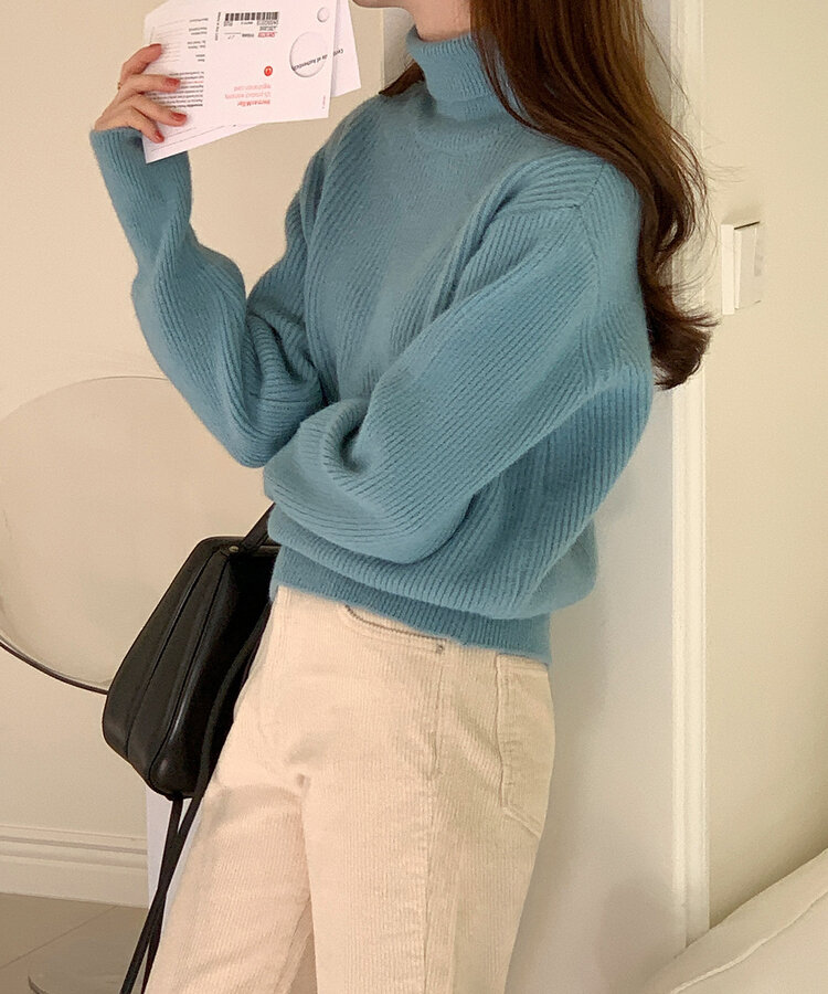 スマートカジュアルタートルネックウールリブニット6色｜ニット｜韓国