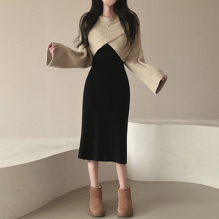 新品】malo /マーロ ノースリーブニット ブラウンベージュ 編み込み 蹴り
