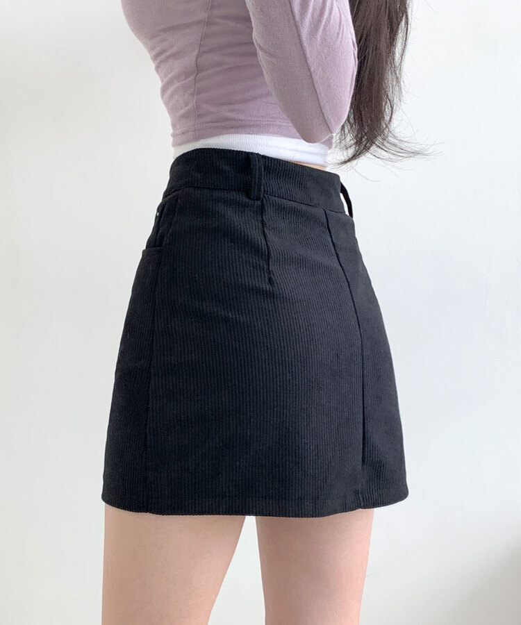 소나 밑트임 코듀로이 미니 스커트