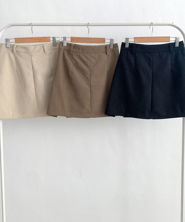 소나 밑트임 코듀로이 미니 스커트