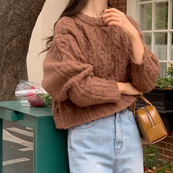 ケーブルクロップドニット｜ニット｜韓国ファッション通販 SONA