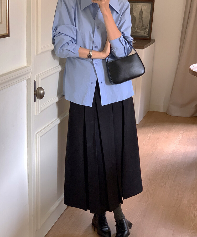 セミフォーマルプリーツAラインロングスカート｜ミディ/ロングスカート