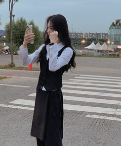 ラップスカートレイヤードルーズパンツ｜コットンパンツ｜韓国